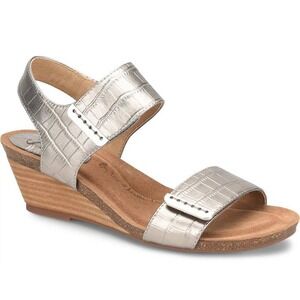 Sofft Verdi Anthracite Croco Wedge‎ Sandals Women's Size 11M